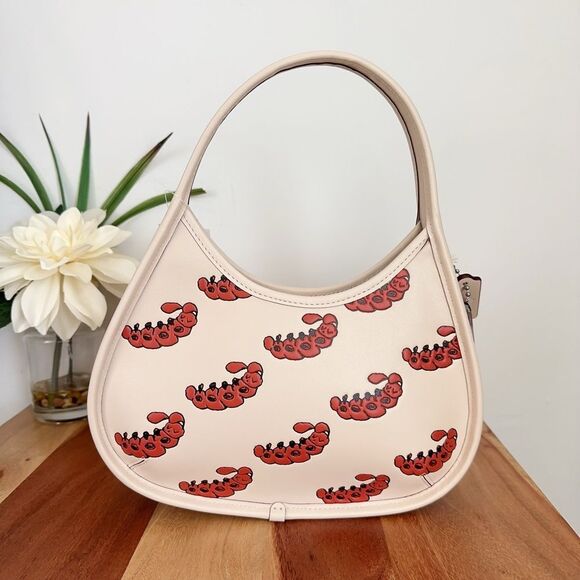 NWT Coach Ergo Bag In Coachtopia Leather With Sleepy‎ Caterpillar Print - Picture 1 of 10